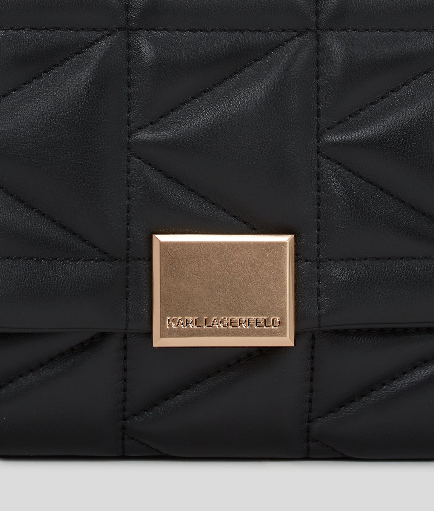 KarlLagerfeld Kkuilt Crossbody Top Handle Bag Black