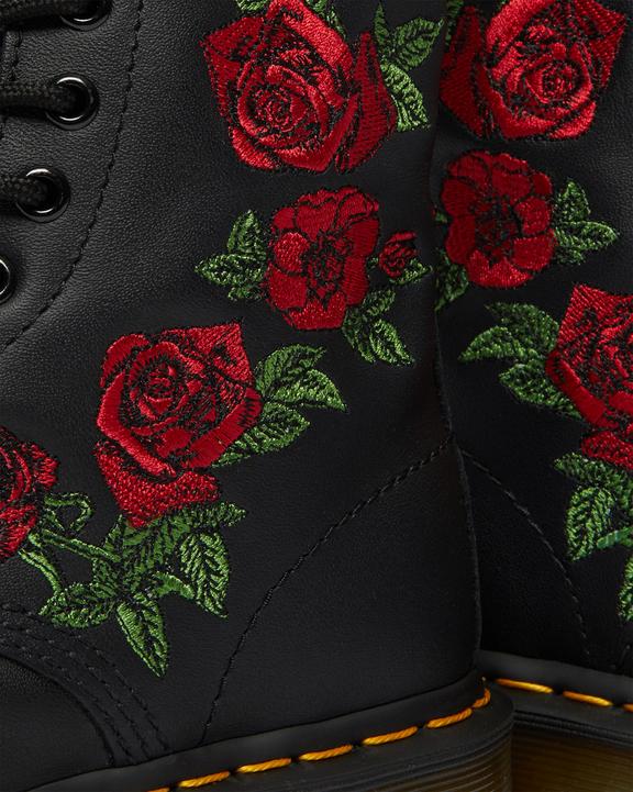 Dr Martens 1460 Vonda Floral Leather Lace Up Boots - Black
