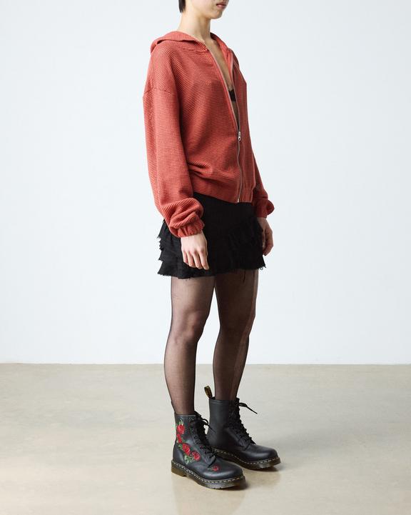 Dr Martens 1460 Vonda Floral Leather Lace Up Boots - Black
