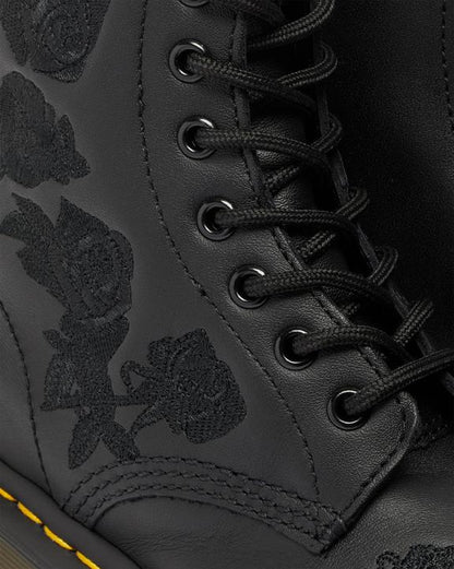 Dr Martens 1460 Vonda Mono Women'S Floral Boots - Black