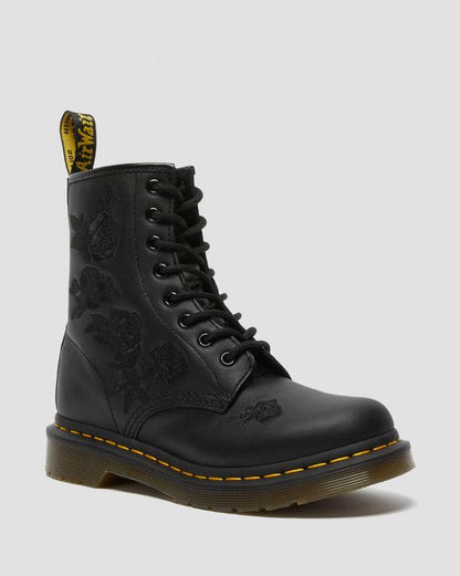 Dr Martens 1460 Vonda Mono Women'S Floral Boots - Black