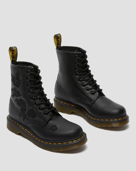 Dr Martens 1460 Vonda Mono Women'S Floral Boots - Black