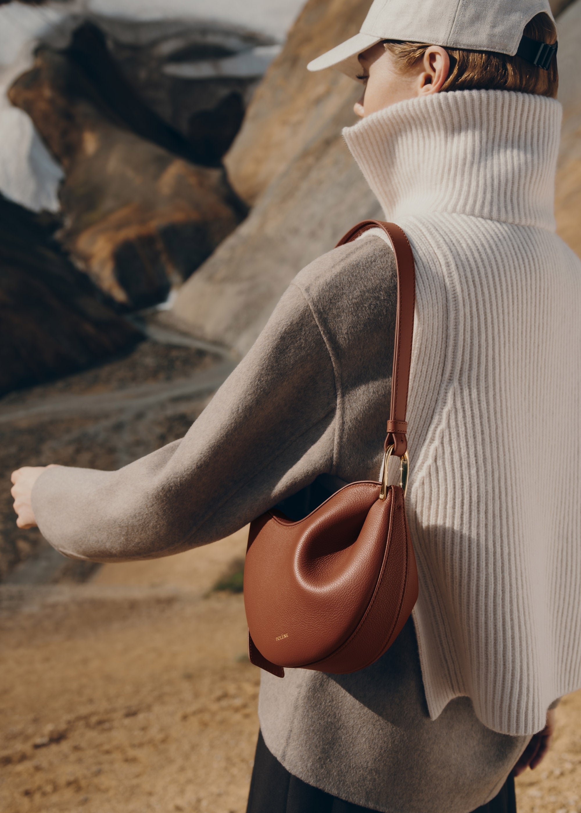 Polene Tonca Textured Cognac