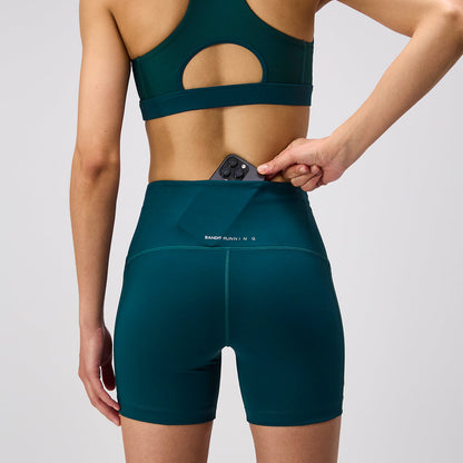 Bandit Stamina High Waist 5 Womens Compression Shorts Pine