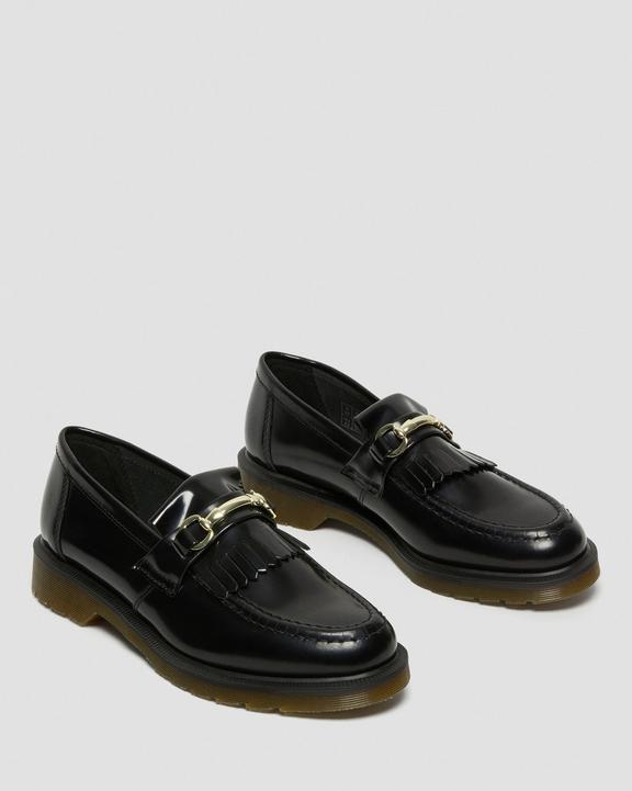 Dr. Martens Adrian Snaffle Smooth Leather Kiltie Loafers Black - Womens