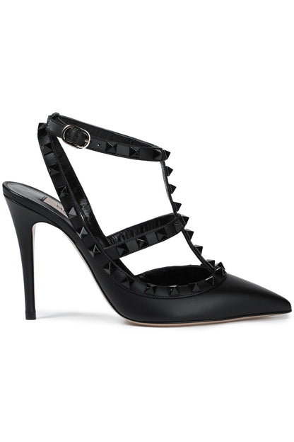 Valentino Garavani Rockstud Leather Pumps Black Women's