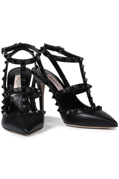 Valentino Garavani Rockstud Leather Pumps Black Women's