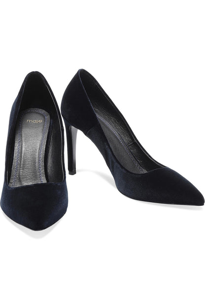 Maje Velvet Pumps Midnight Blue Women's