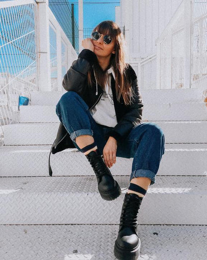 Dr. Martens Vegan Jadon Ii Boot Mono Platforms Black - Womens