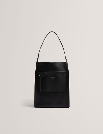 Ted Baker Tammila Tall Soft Leather Structured Tote Bag In Black Women's