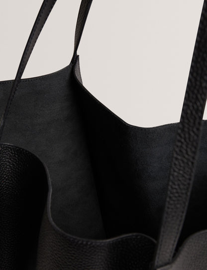 Ted Baker Tammila Tall Soft Leather Structured Tote Bag In Black Women's