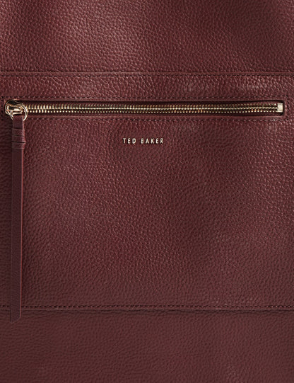 Ted Baker Tammila Tall Soft Leather Structured Tote Bag In Oxblood Women's