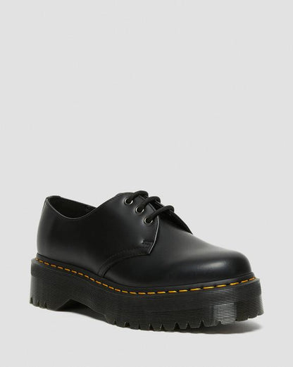 Dr Martens 1461 Smooth Leather Platform Shoes - Black