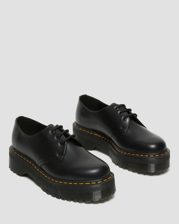 Dr Martens 1461 Smooth Leather Platform Shoes - Black