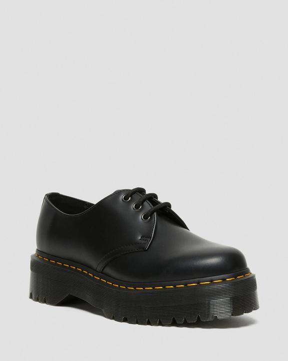 Dr. Martens 1461 Smooth Leather Platform Shoes Black - Womens