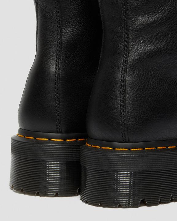 Dr. Martens Jadon Boot Leather Faux Fur Lined Platforms Black - Womens
