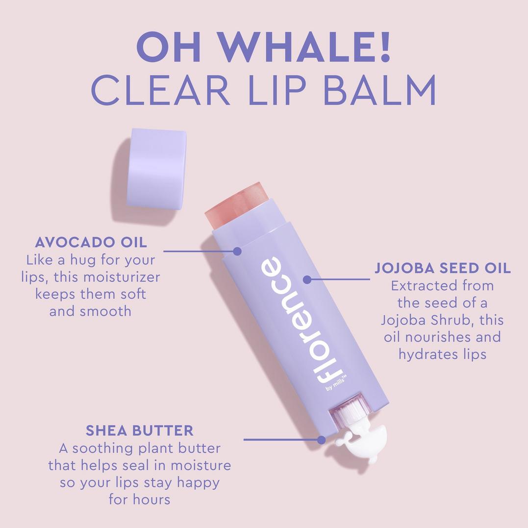 florence by mills Oh Whale! Clear Lip Balm