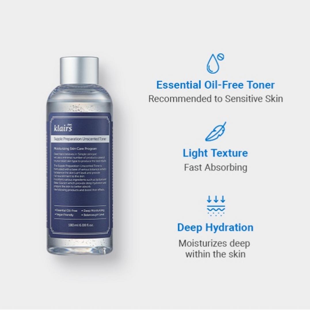 Klairs Supple Preparation Unscented Toner
