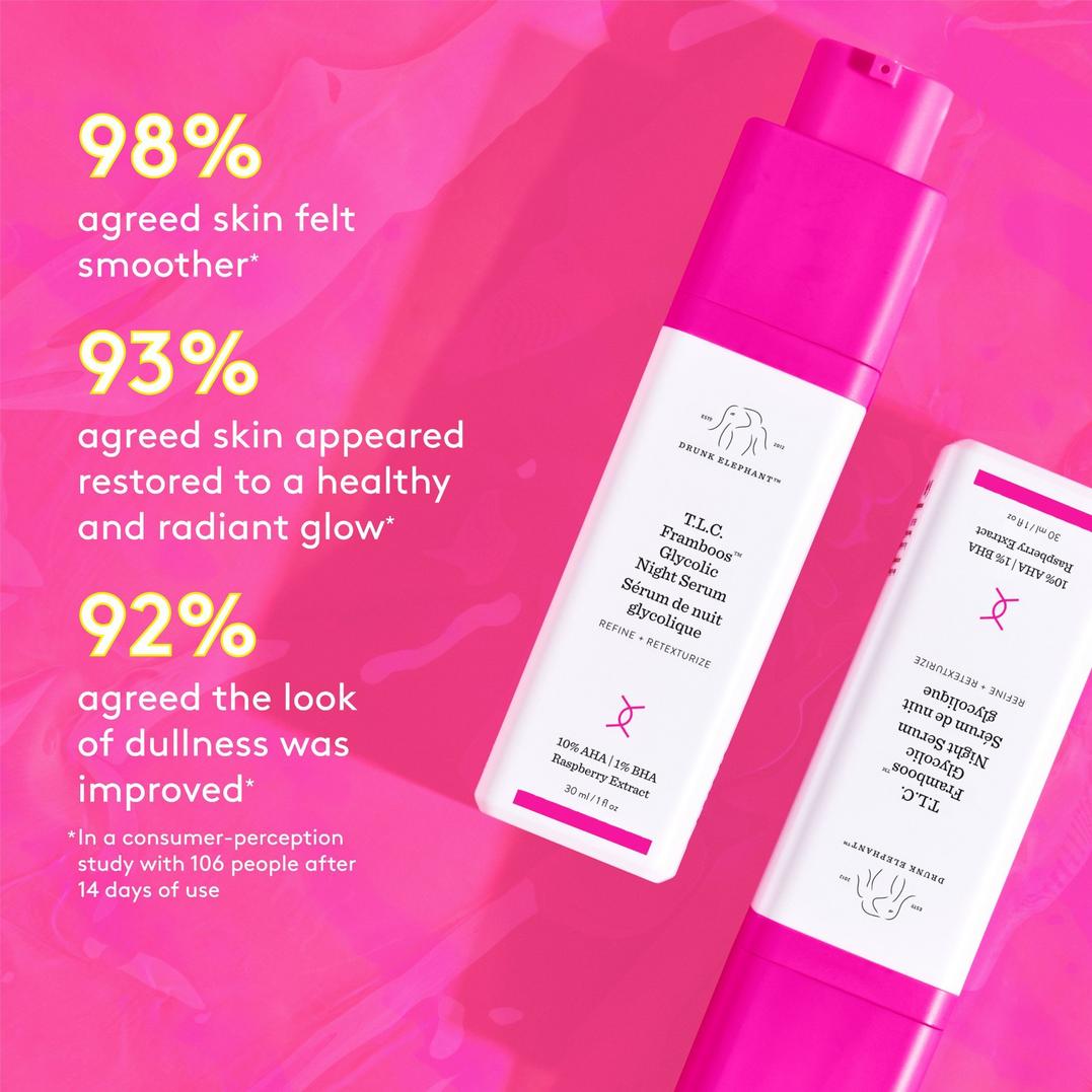 Drunk Elephant T.L.C Framboos Glycolic Resurfacing Night Serum