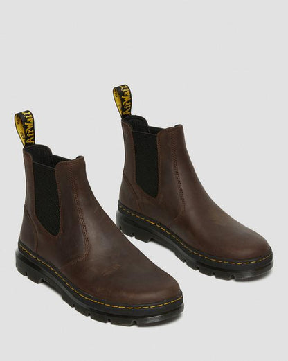 Dr. Martens Embury Crazy Horse Leather Casual Boots Brown - Womens