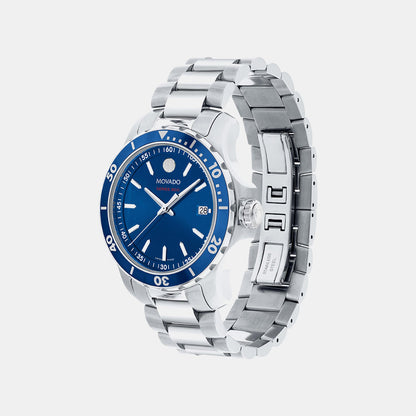 Movado Series 800 Men Quartz Blue Dial Analog Stainless Steel Watch 2600137
