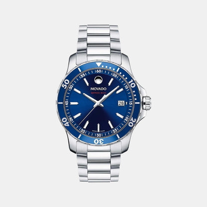 Movado Series 800 Men Quartz Blue Dial Analog Stainless Steel Watch 2600137