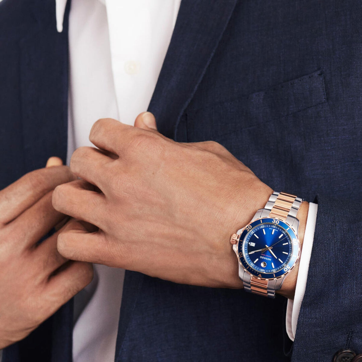 Movado Series 800 Men Quartz Blue Dial Analog Stainless Steel Watch 2600149