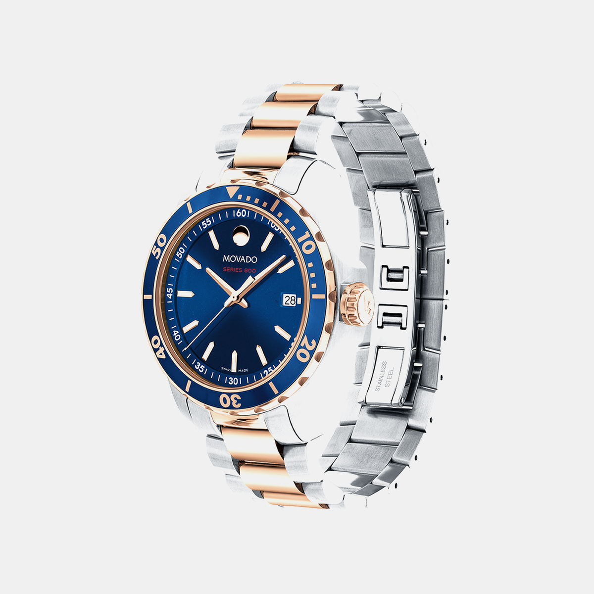 Movado Series 800 Men Quartz Blue Dial Analog Stainless Steel Watch 2600149