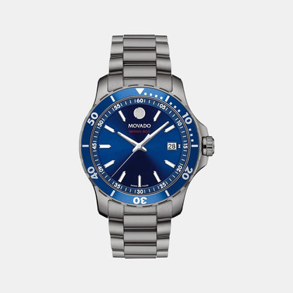 Movado Series 800 Men Quartz Blue Dial Analog Stainless Steel Watch 2600159