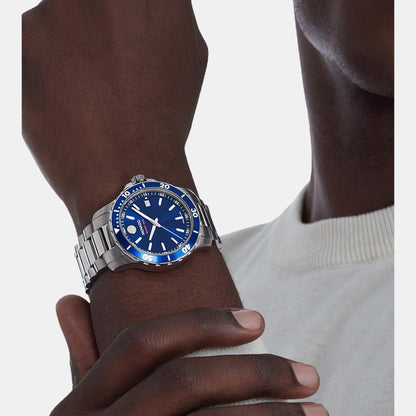 Movado Series 800 Men Quartz Blue Dial Analog Stainless Steel Watch 2600159