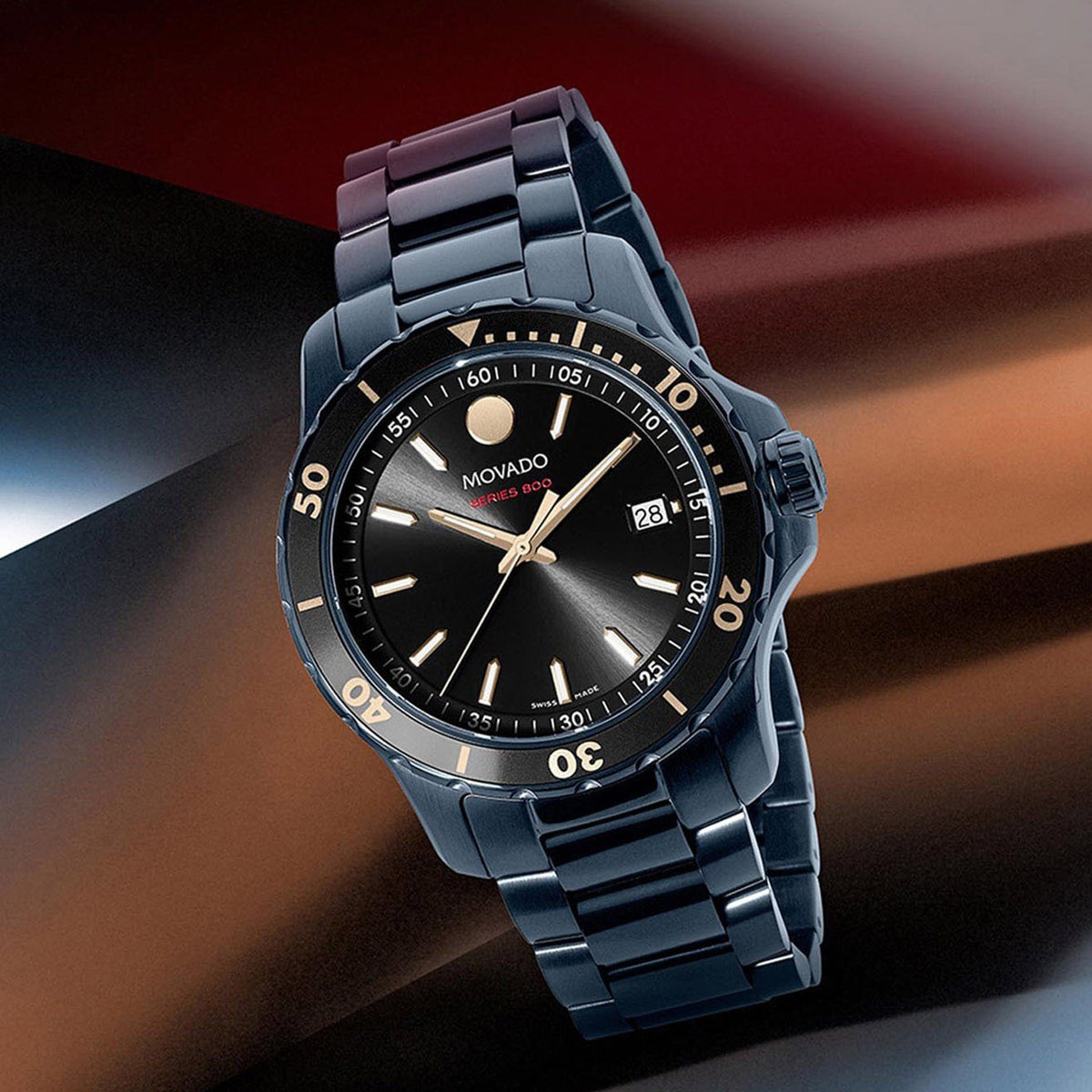 Movado Series 800 Men Quartz Black Dial Analog Stainless Steel Watch 2600160