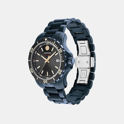 Movado Series 800 Men Quartz Black Dial Analog Stainless Steel Watch 2600160