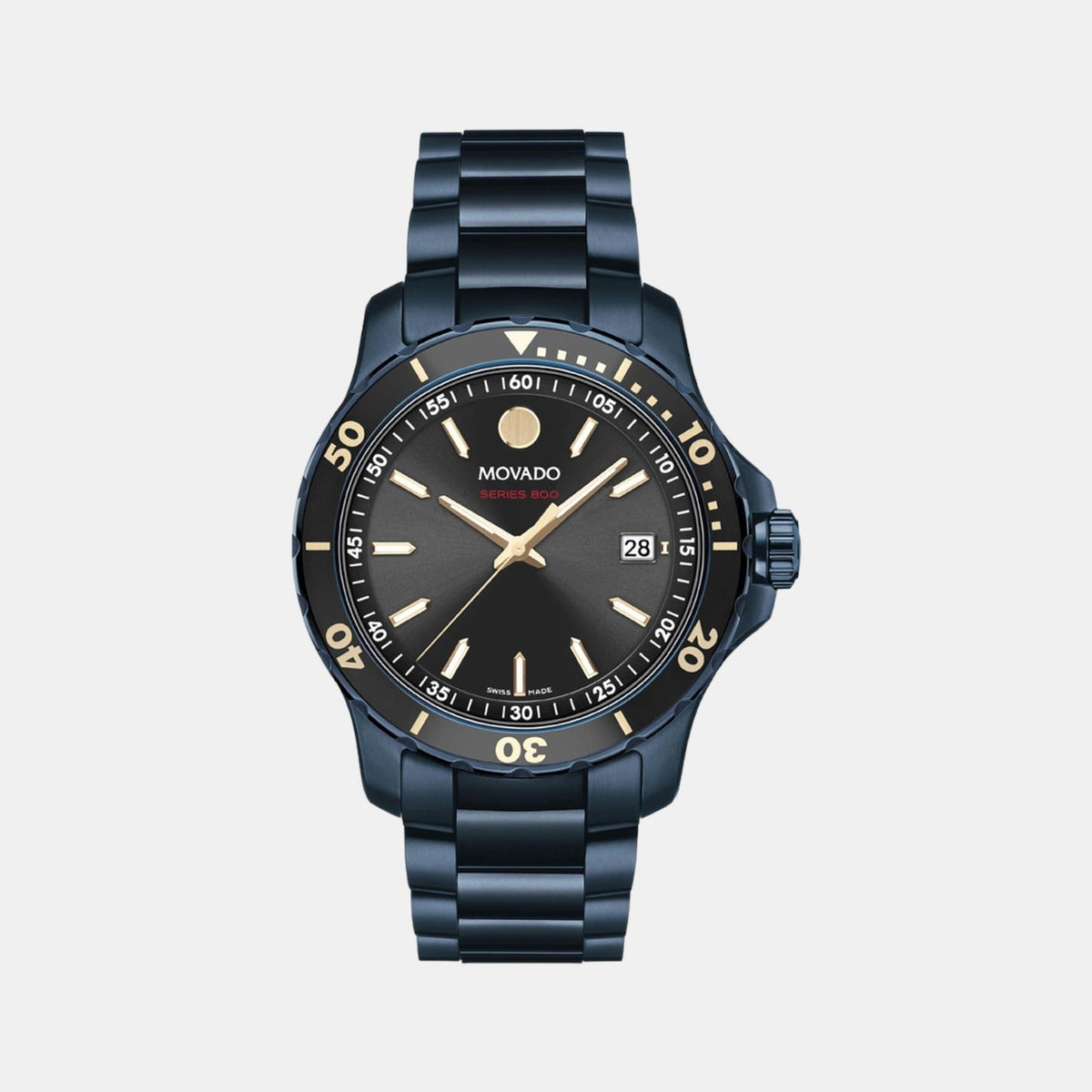 Movado Series 800 Men Quartz Black Dial Analog Stainless Steel Watch 2600160