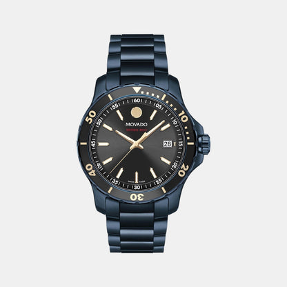 Movado Series 800 Men Quartz Black Dial Analog Stainless Steel Watch 2600160