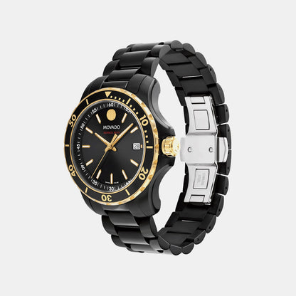 Movado Series 800 Men Quartz Black Dial Analog Stainless Steel Watch 2600161
