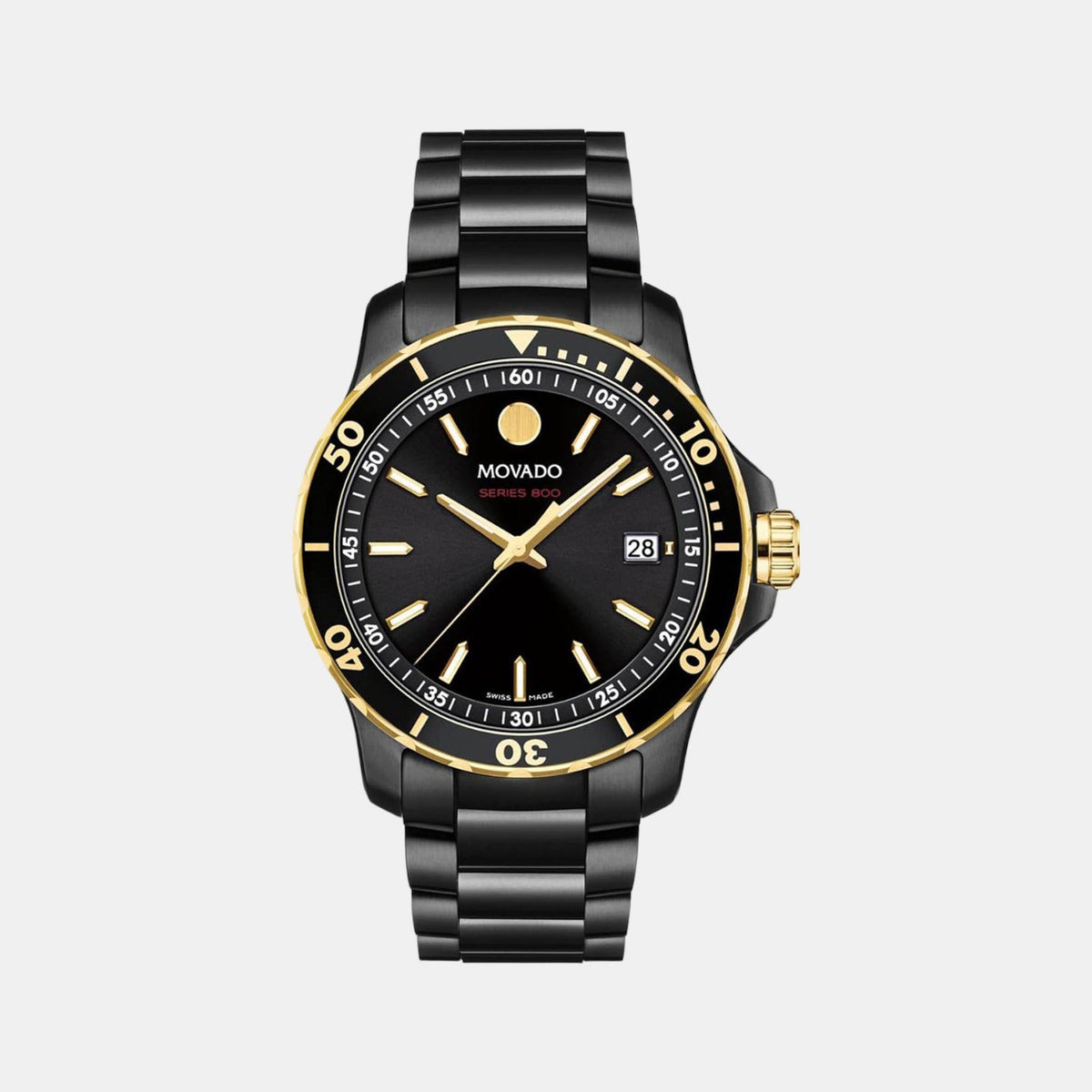 Movado Series 800 Men Quartz Black Dial Analog Stainless Steel Watch 2600161