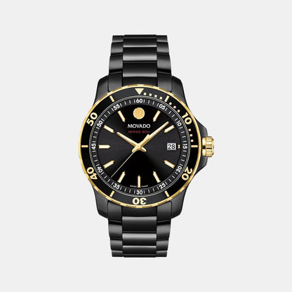 Movado Series 800 Men Quartz Black Dial Analog Stainless Steel Watch 2600161