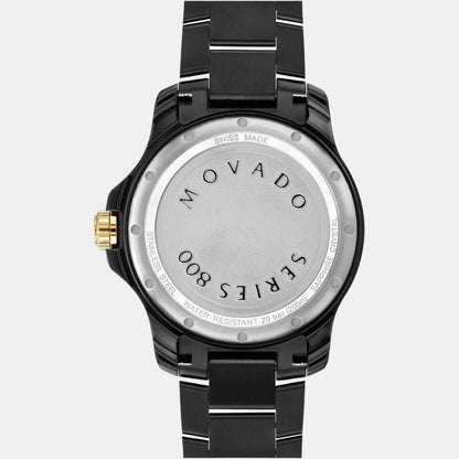 Movado Series 800 Men Quartz Black Dial Analog Stainless Steel Watch 2600161