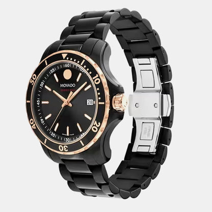 Movado Series 800 Men Quartz Black Dial Analog Stainless Steel Watch 2600162