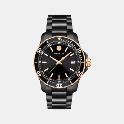 Movado Series 800 Men Quartz Black Dial Analog Stainless Steel Watch 2600162