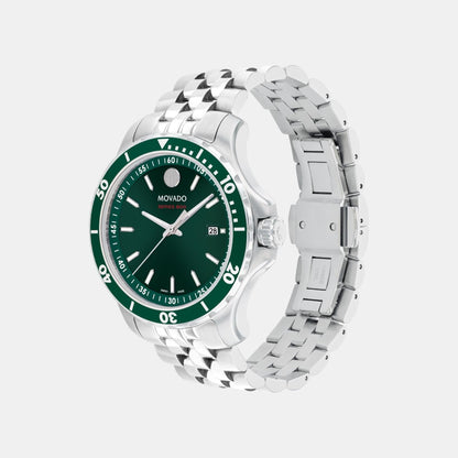 Movado Series 800 Men Quartz Green Dial Analog Stainless Steel Watch 2600184