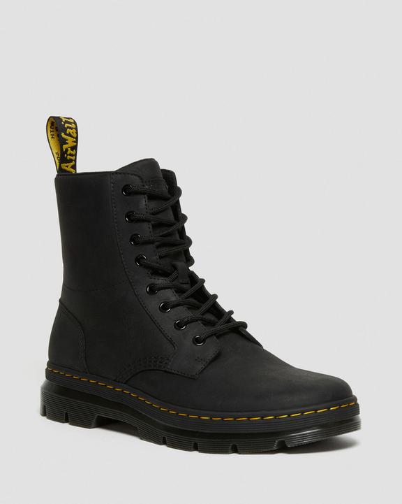 Dr. Martens Combs Leather Casual Boots Black - Womens