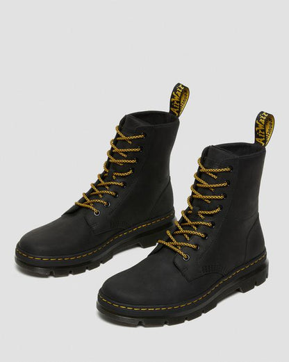 Dr. Martens Combs Leather Casual Boots Black - Mens