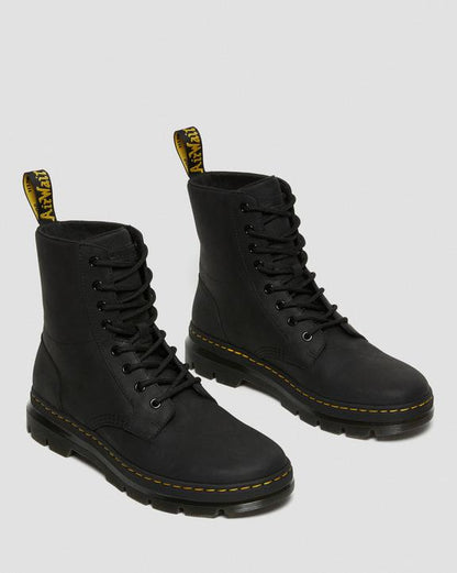 Dr. Martens Combs Leather Casual Boots Black - Mens