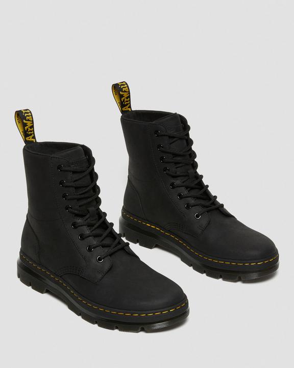 Dr. Martens Combs Leather Casual Boots Black - Mens
