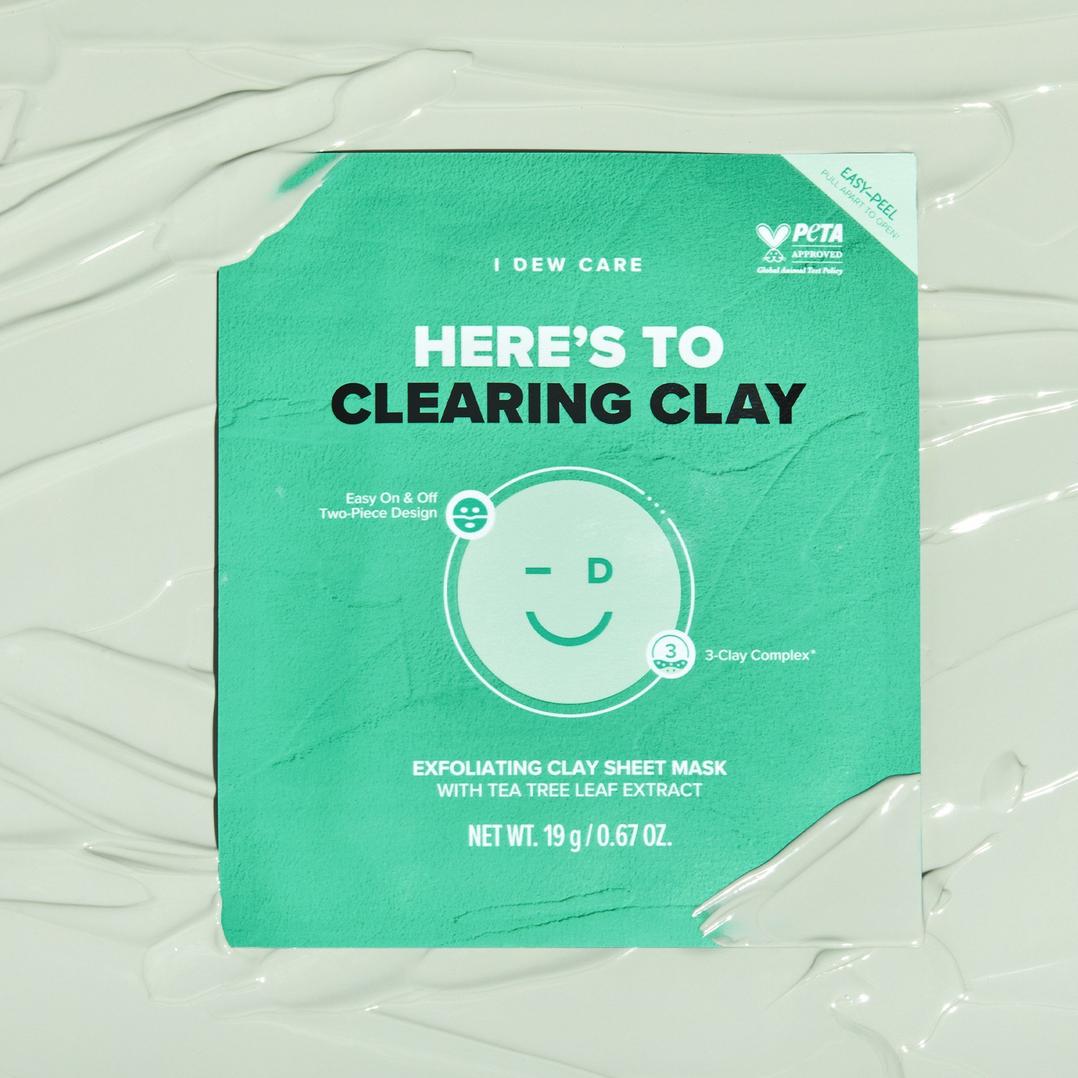 I Dew Care Here's To Clearing Clay Exfoliating Sheet Mask