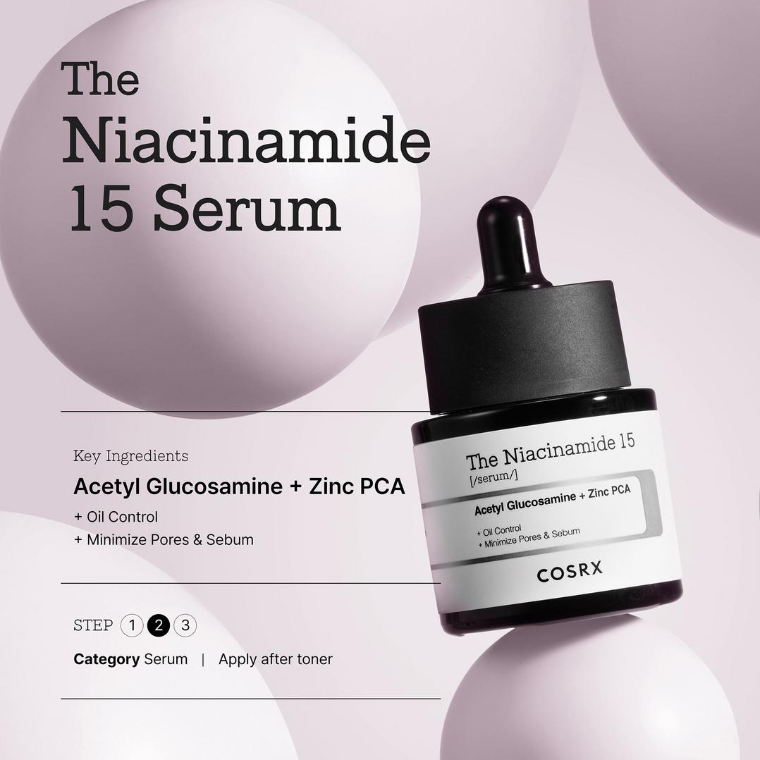 COSRX The Niacinamide 15 Serum with Acetyl Glucosamine + Zinc PCA