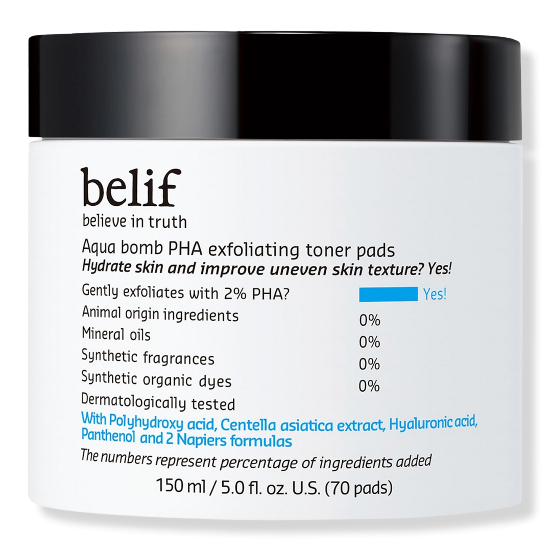 belif Aqua Bomb PHA Exfoliating Toner Pads