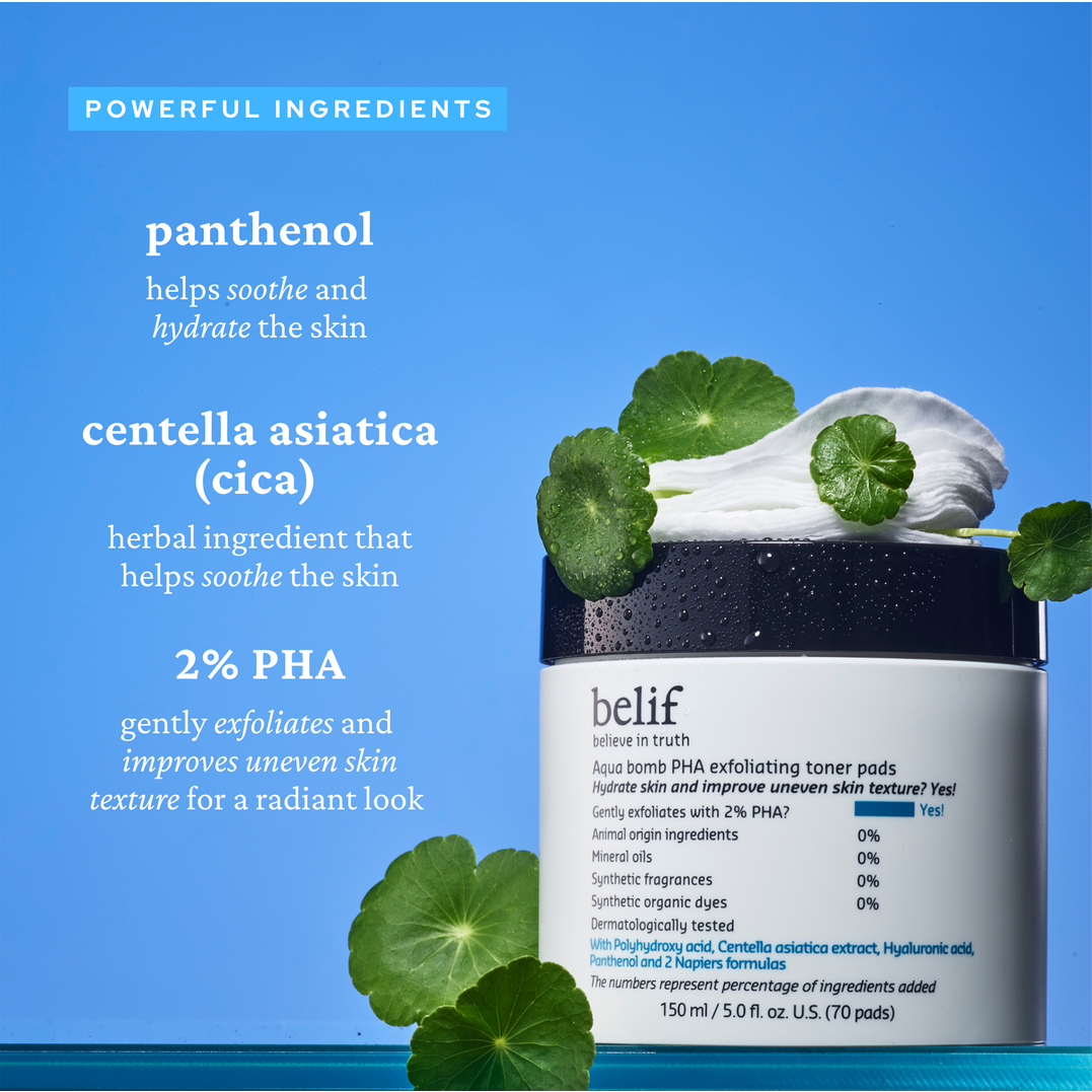 belif Aqua Bomb PHA Exfoliating Toner Pads