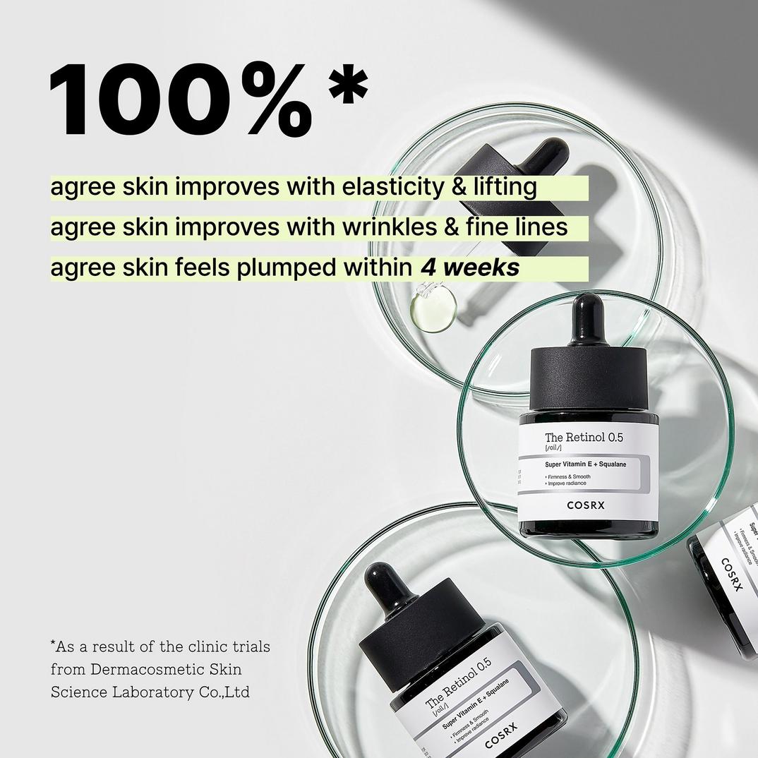 COSRX The Retinol 0.5 Oil with Super Vitamin E + Squalane